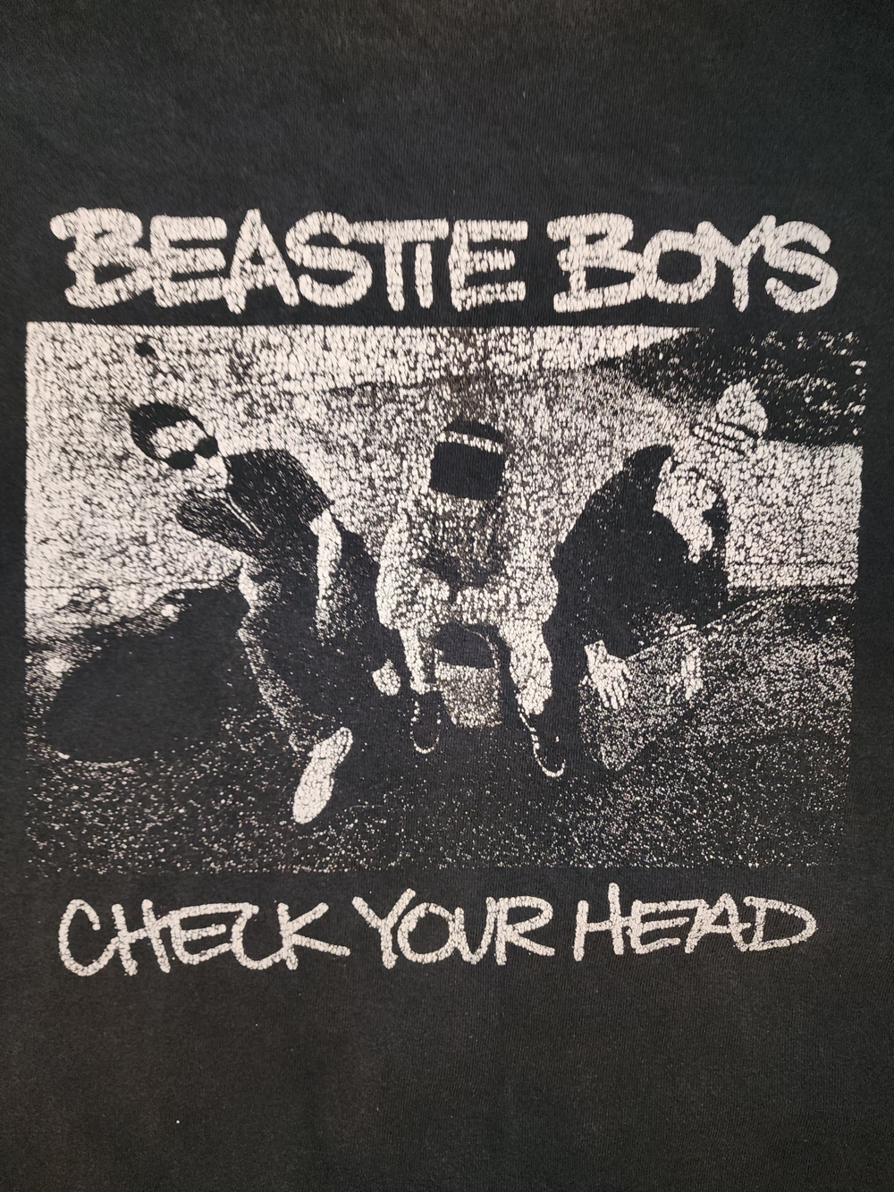 Gildan Black Tee with White Beastie Boys Check Your Head Graphic